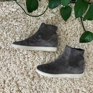 Vince • Ilona high top suede slip on sneakers